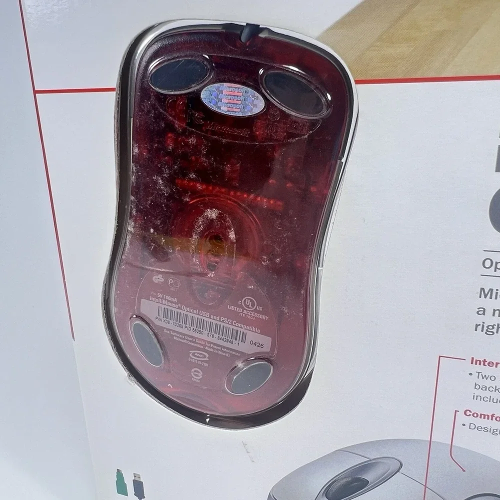 Microsoft Intellimouse 1.1A Optical Mouse - White/Silver (X05-34207)